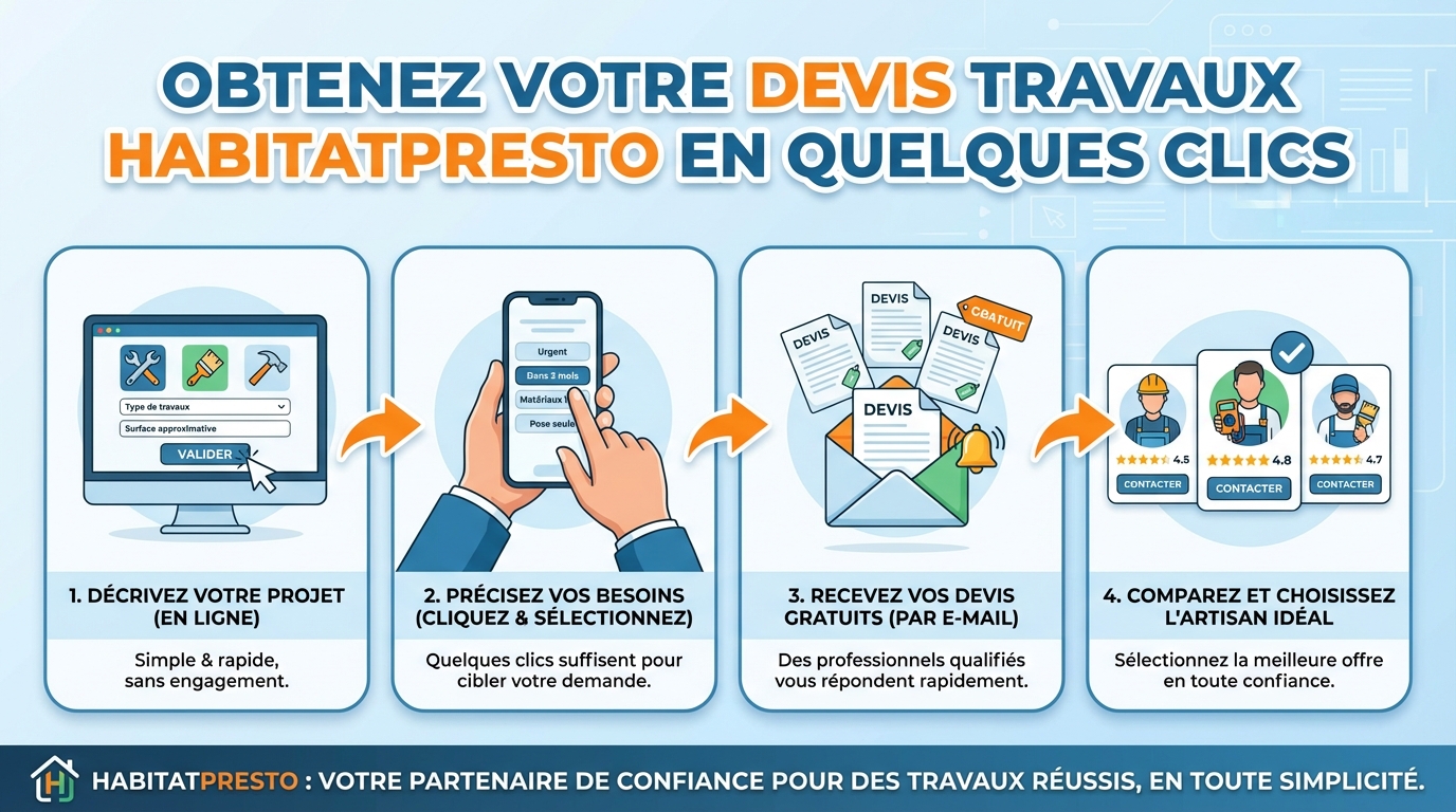 Obtenez votre devis travaux habitatpresto en quelques clics 1 Avantages de passer par Habitatpresto