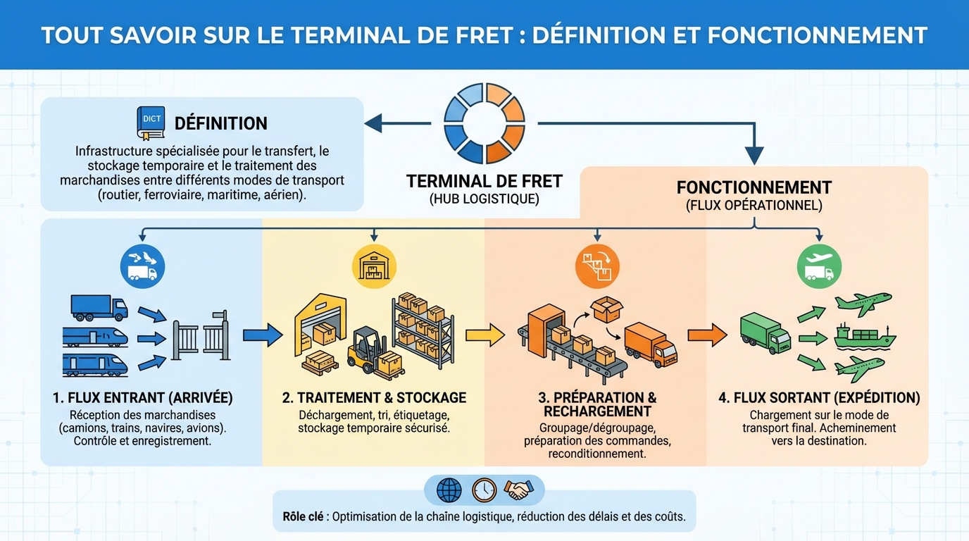 Tout savoir sur le terminal de fret : définition et fonctionnement 1 Fonctionnement d'un terminal de fret